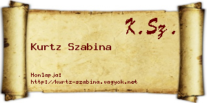 Kurtz Szabina névjegykártya